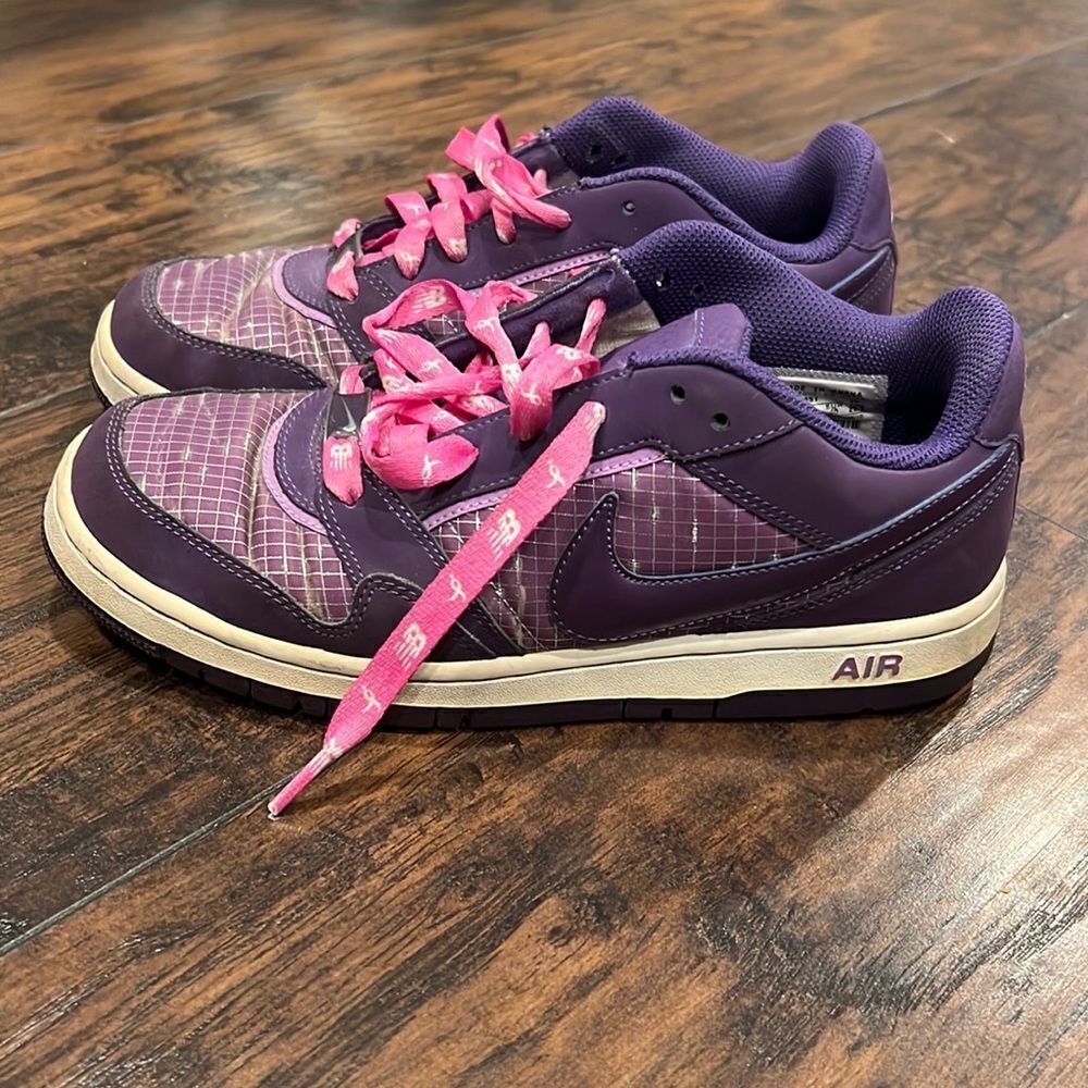 Rare Nike Sb Dunk Air Y2K 394656-551 Size 8.6 Womens PURPLE SILVER GUc